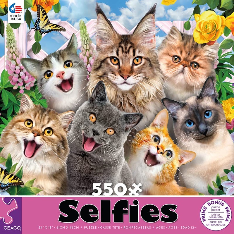 Ceaco - Selfies - Feline Friends - 550 Piece Jigsaw Puzzle - Image 2